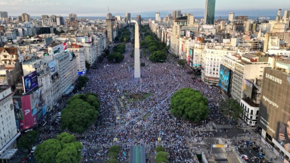 Este martes hay distintos cortes en las inmediaciones del Obelisco por los festejos de Argentina (Archivo/Télam).