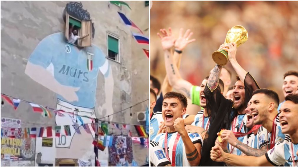 El homenaje en N�poles para la Selecci�n Argentina campe�n del Mundo.