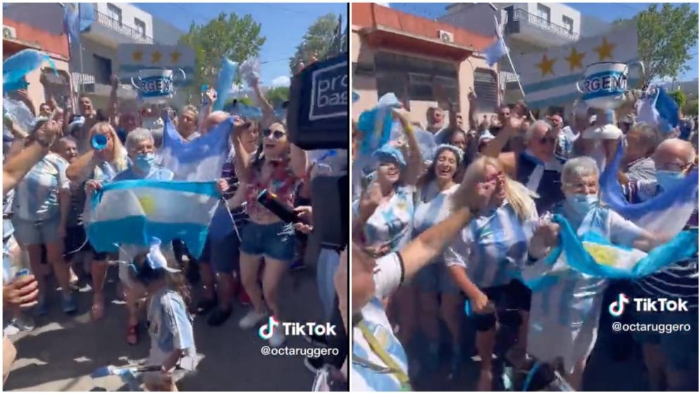 La "Abuela, la-la-la-la" festejó con una multitud de gente.