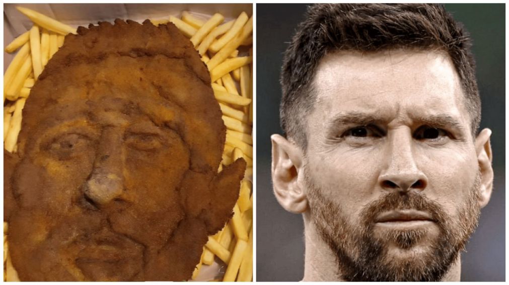 La milanesa con la cara de Lionel Messi es viral en las redes sociales.