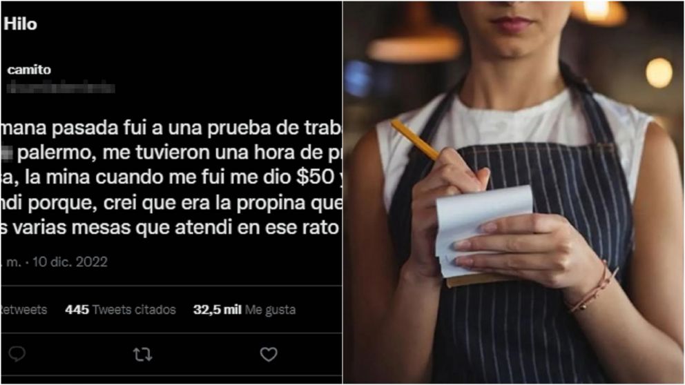 "¡Explotadores!": trabajó como moza en famoso restaurante de Palermo y estalló de la bronca cuando vio lo que le pagaron la hora