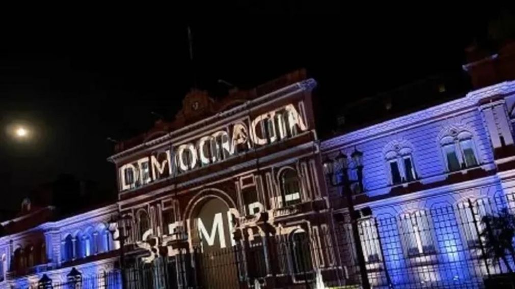 La Casa Rosada y un mensaje por los derechos humanos.