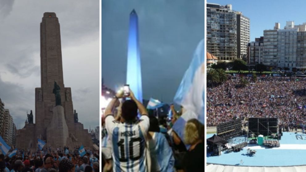 Los festejos por el triunfo de la Selección argentina se replicaron en distintos puntos del país.