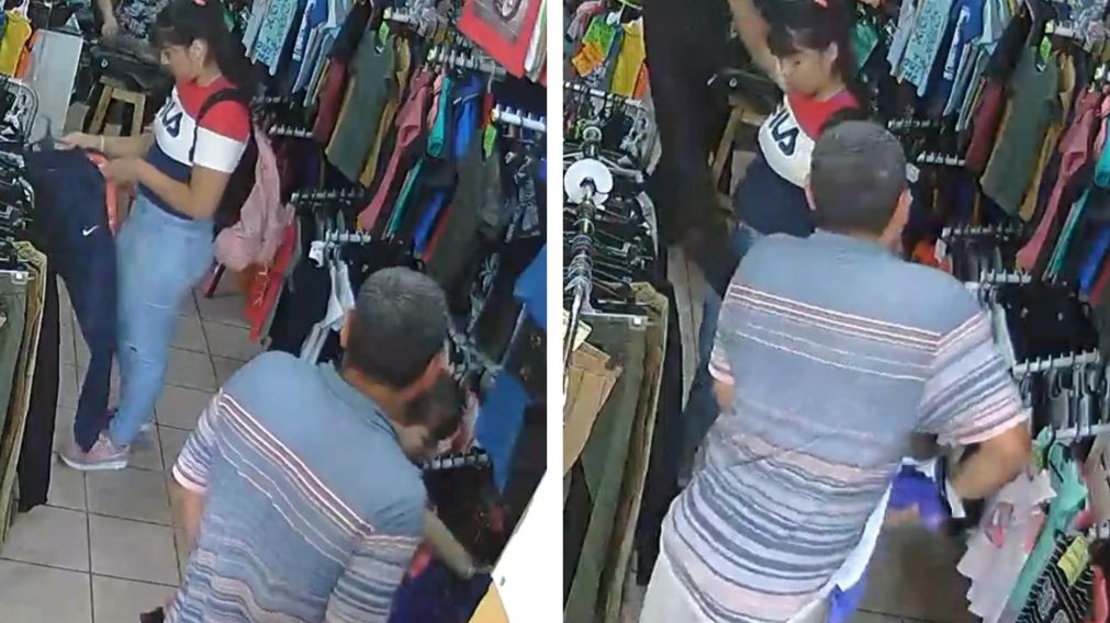 Un "mechero" fue filmado mientras robaba en frente de sus hijas.