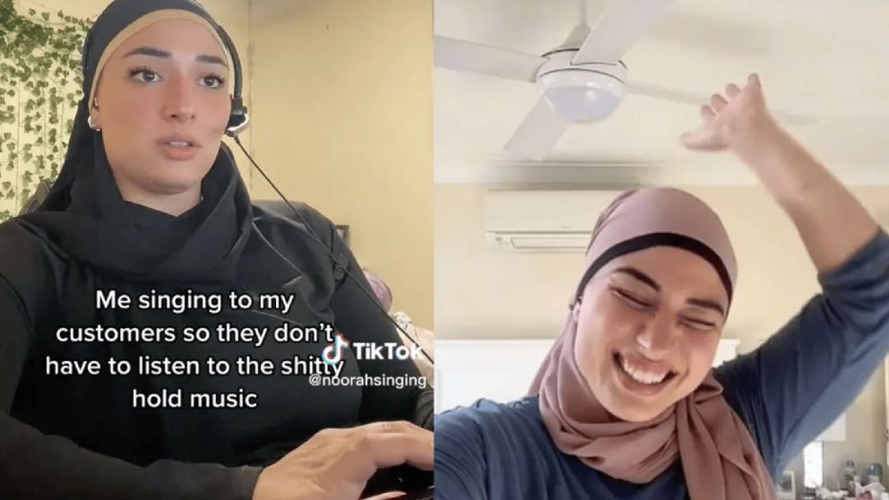Una tiktoker canta para no poner la m�sica de espera del call center.
