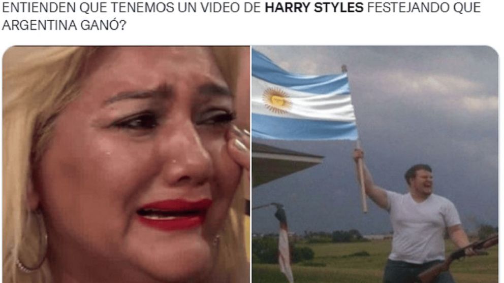 El cantante británico Harry Styles festejó el triunfo de Argentina en el estadio de River con sus fans (Twitter).
