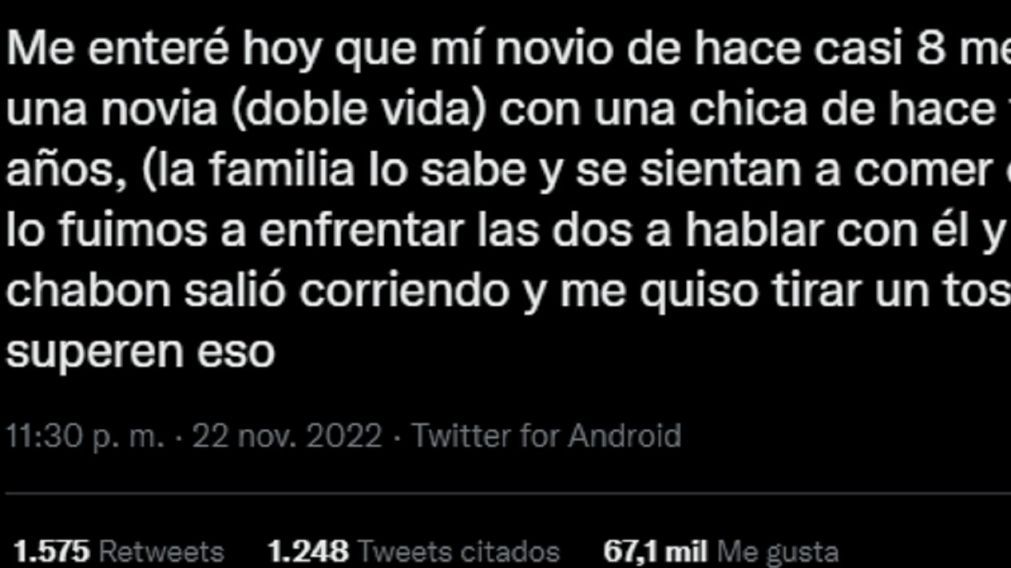 La chica descubrió que su novio tenía una pareja desde hace tres años (Imagen ilustrativa).