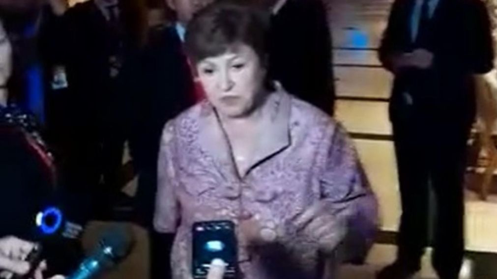 Kristalina Geogieva, titular del FMI, habló con la prensa tras salir de la reunión con Alberto Fernández.