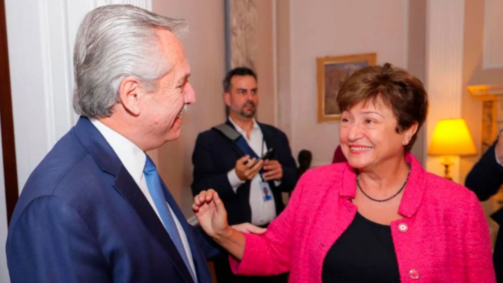 El último encuentro entre Alberto Fernández y Kristalina Georgieva había sido en septiembre, en el consulado argentino en Nueva York (Archivo).