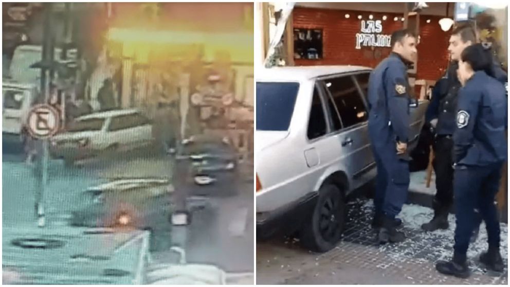 Un conductor se incrustó en la puerta de una pizzería de Lanús.