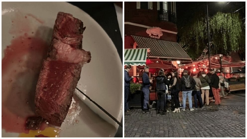 El insólito corte de carne de un restaurante desató una ola de repudio en las redes (Twitter/@maxihinz).
