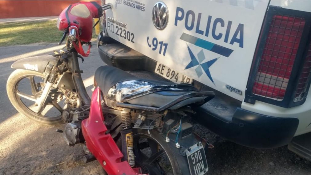 Una de las motos implicadas en el asalto a Leonardo Gabriel Ríos, de 21 años.