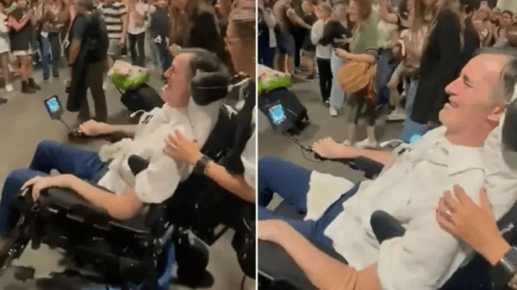 La emocionante presencia de Esteban Burllich en el recital de Coldplay.