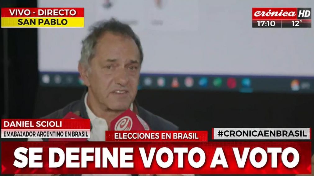 Daniel Scioli habló con Crónica en Brasil (Crónica HD).
