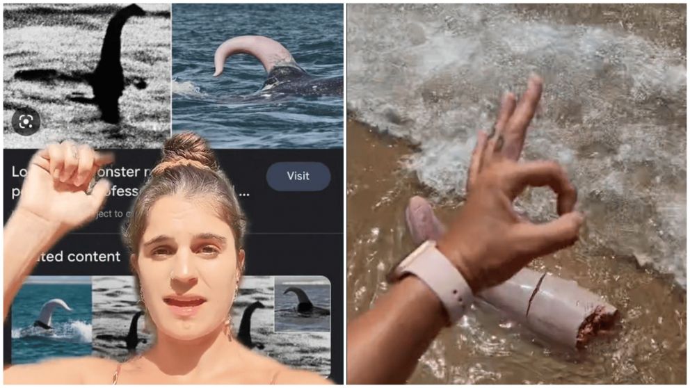 Piba mostró el misterioso hallazgo que hizo en una playa de Australia y es viral en las redes sociales (TikTok/@bootscootinaf).