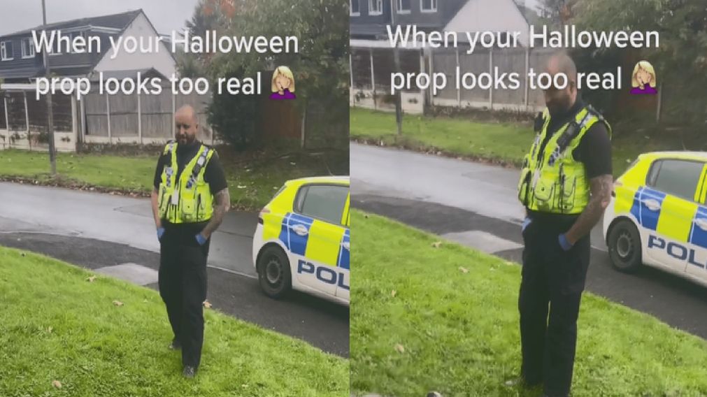 Una mujer decoró su casa para Halloween y terminó siendo visitada por la Policía.