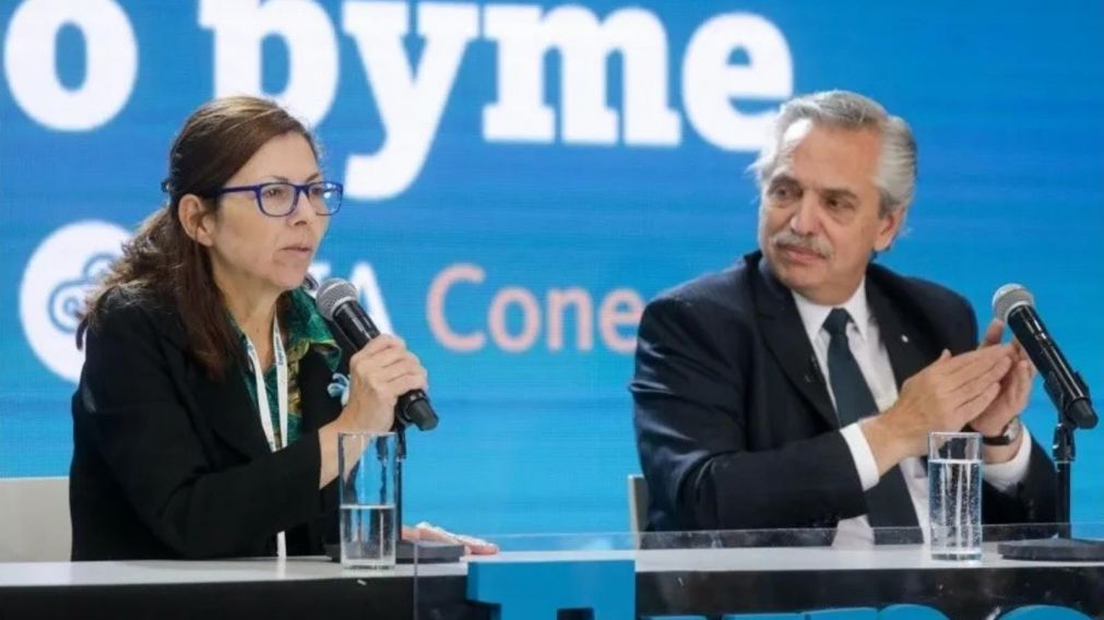 Silvina Batakis, presidenta del Banco Nación, y Alberto Fernández.