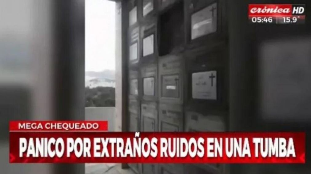 Espeluznante ruido en el interior de una tumba (Captura de TV).