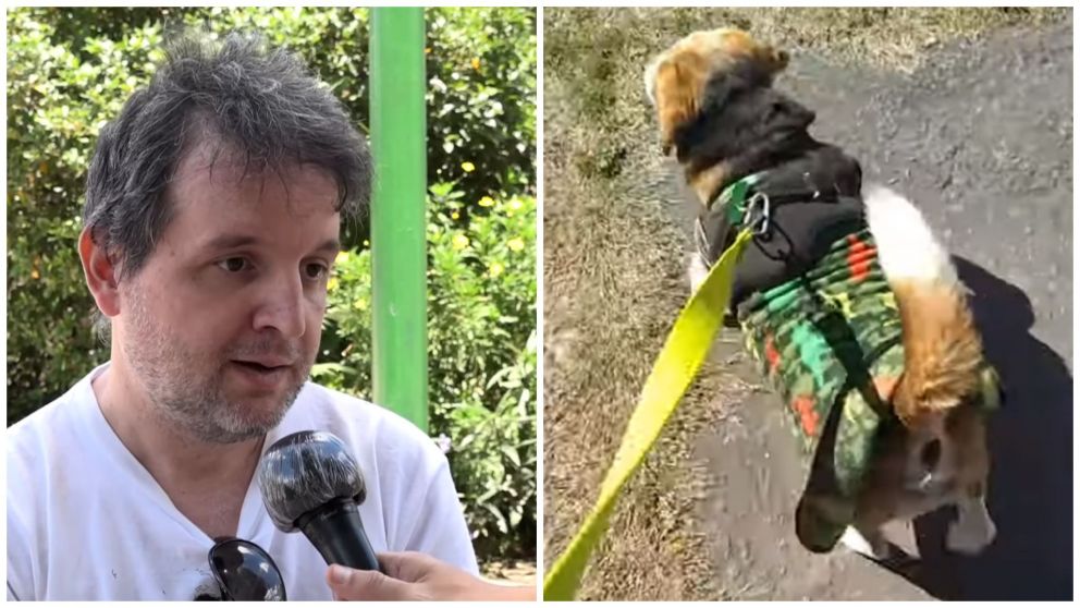 El paseador de perros de Lanús que reclama por la Ley de Cupos para discapacitados (Youtube/OrlandoBenignoNatiello).