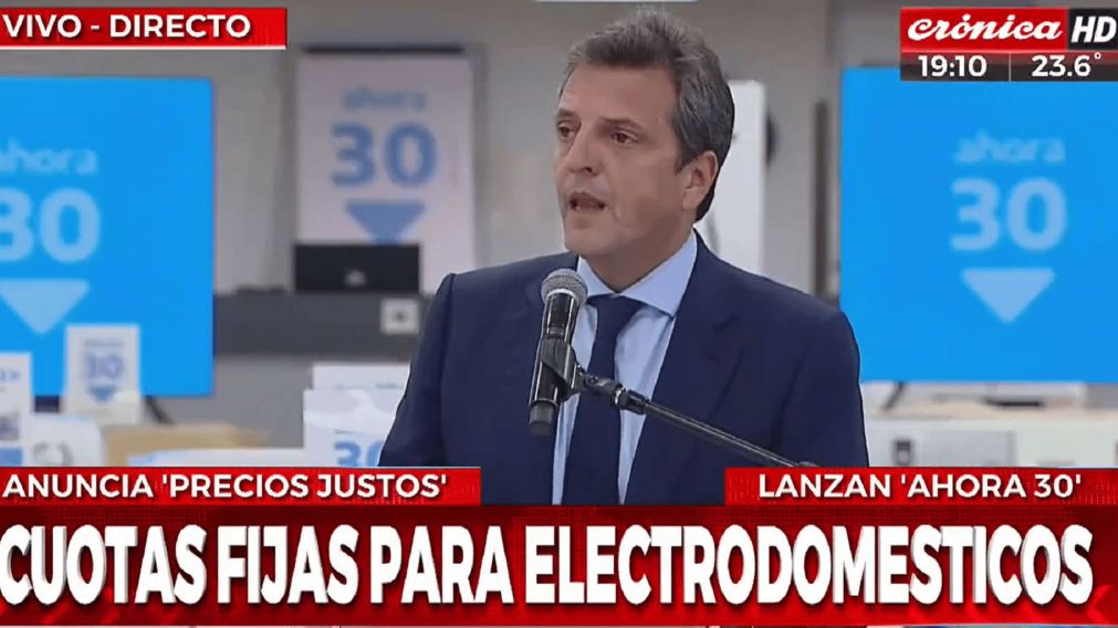 El ministro de Econom�a, Sergio Massa, en el lanzamiento del "Ahora 30".