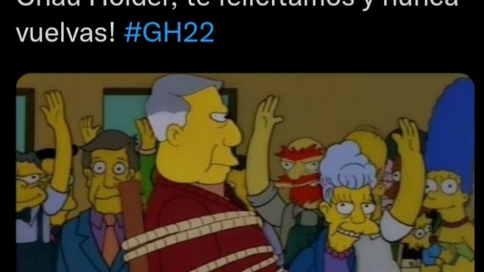 Los mejores memes tras la eliminaci�n de Tom�s Holder de Gran Hermano 2022 (Imagen Twitter).
