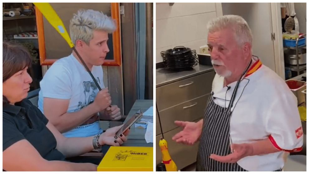 El dueño de un restaurante de España es furor en las redes sociales (TikTok/@arrozydesgracias).