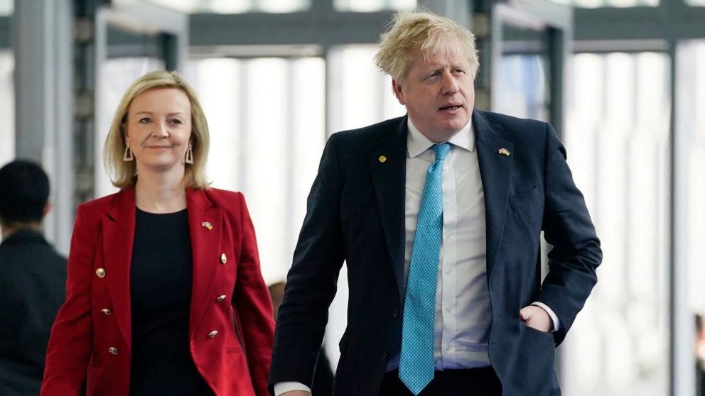 Liz Truss y Boris Johnson, juntos hace algunos meses.