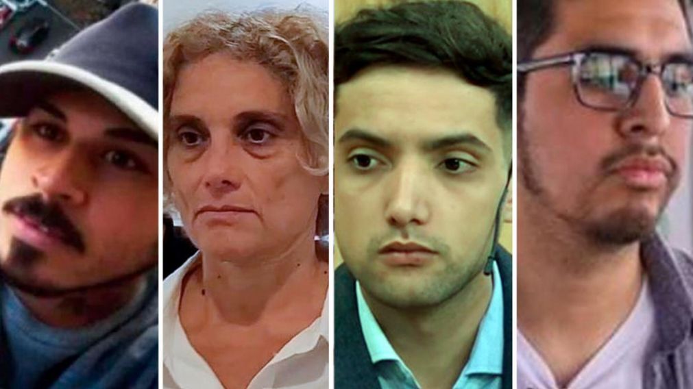 Gast�n Guerra, Sabrina Basile, Jonathan Morel y Loenardo Sosa, los cuatro detenidos de Revoluci�n Federal (Archivo/T�lam).
