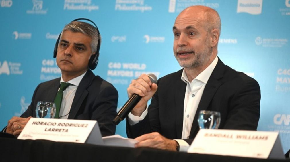 Horacio Rodríguez Larreta durante el discurso inaugural de la Cumbre Mundial de Alcades C40 (Gentileza Gobierno de la Ciudad).