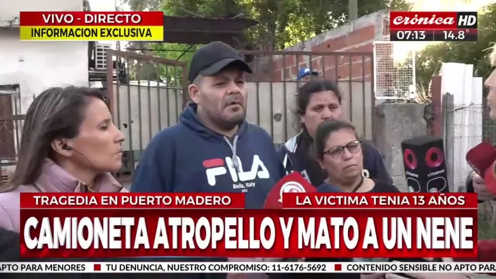 Los padres del alumno que murió atropellado en Puerto Madero reclamaron "justicia" (Captura Crónica HD).