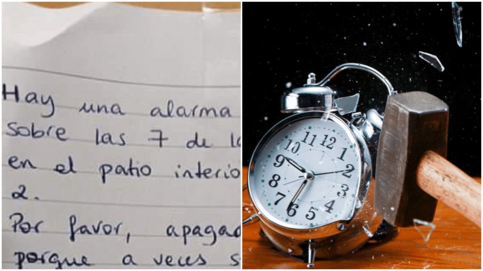 Carta de vecinos enojados por una alarma que suena sin parar es viral en las redes sociales (Twitter/@LiosdeVecinos).