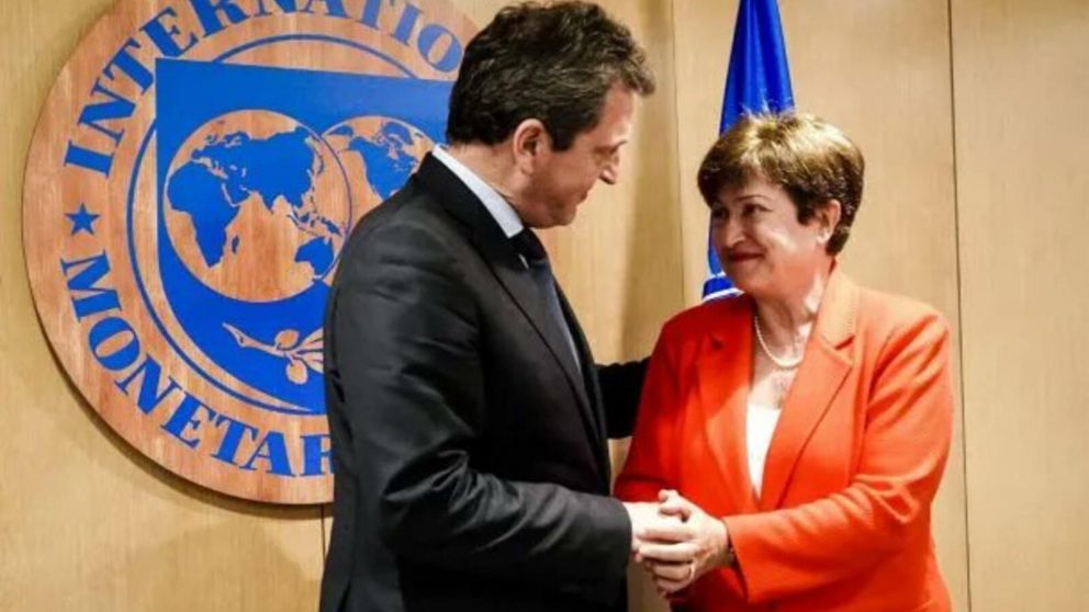 Sergio Massa, durante su �ltimo cara a cara con Kristalina Georgieva, la titular del FMI (Archivo).