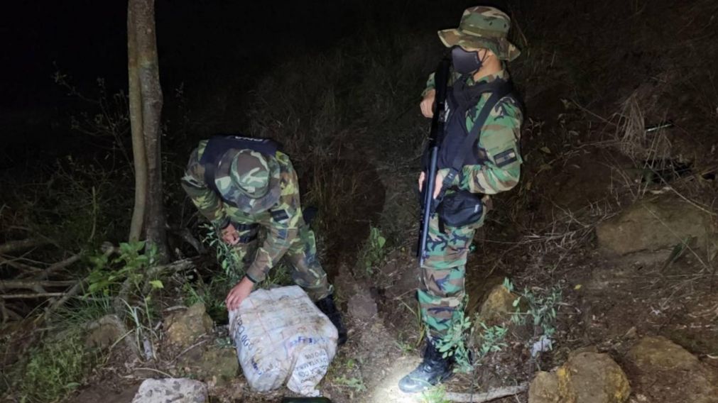 Descargaban m�s de dos toneladas de marihuana, fueron sorprendidos y huyeron corriendo.
