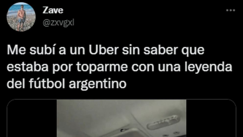 Un joven se sorprendi� al ver que "una leyenda" del f�tbol argentino lo iba a llevar a su destino.