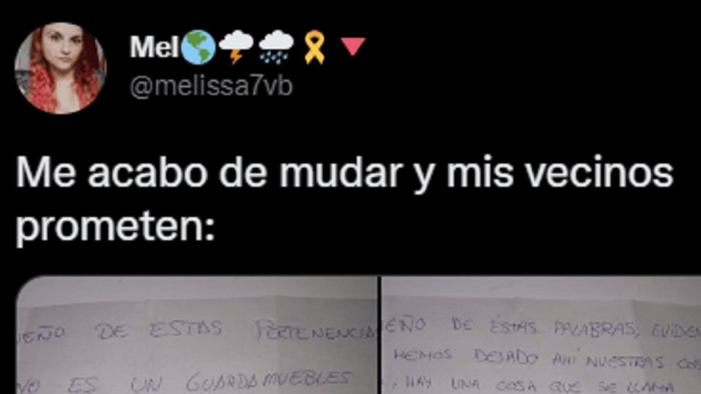Una joven publicó la insólita nota que le dejaron sus vecinos cuando se mudó.