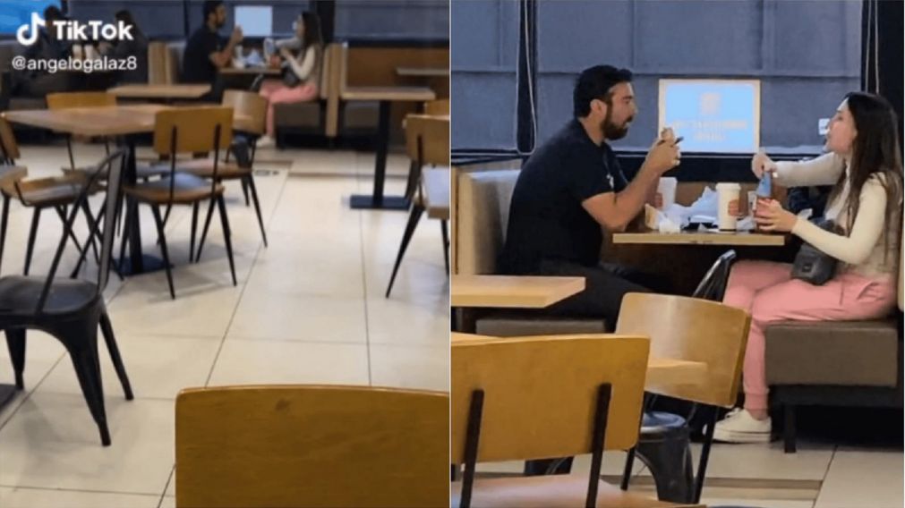 Una pareja se volvió viral en TikTok por el sorpresivo objeto que llevaron a un local de comida rápida.