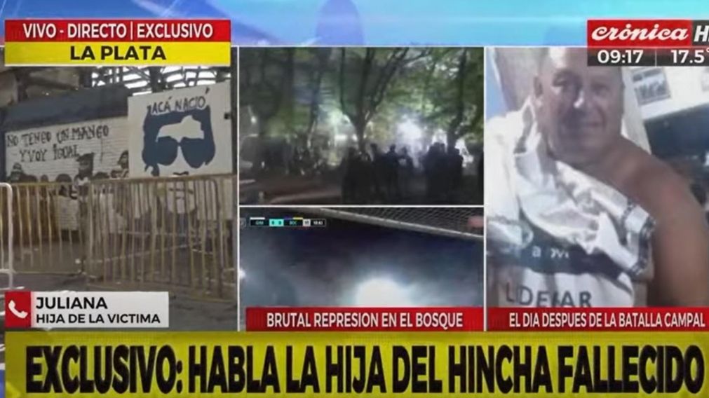 El testimonio de la hija del hincha de Gimnasia muerto (Crónica HD).