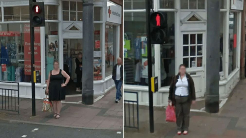 Una "viajera del tiempo" fue capturada por Google Street View.