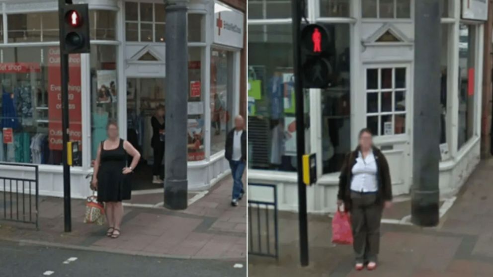 Una "viajera del tiempo" fue capturada por Google Street View.