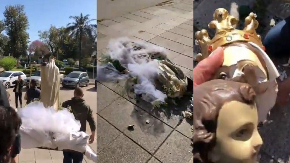 La secuencia de la destrucción total de la figura divina de la Virgen de la Merced.