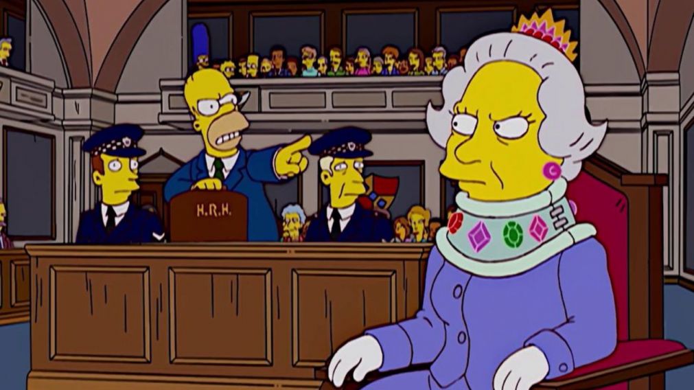 La reina Isabel II tuvo un accidente provocado por Homero en el episodio de la polémica