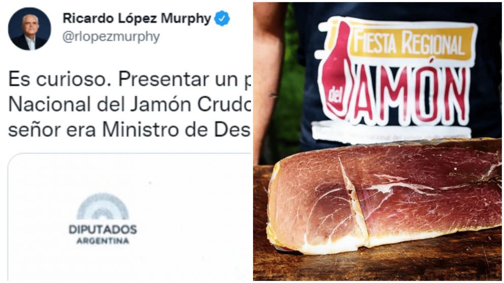El diputado López Murphy cuestionó declarar la Capital Nacional del Jamón Crudo.