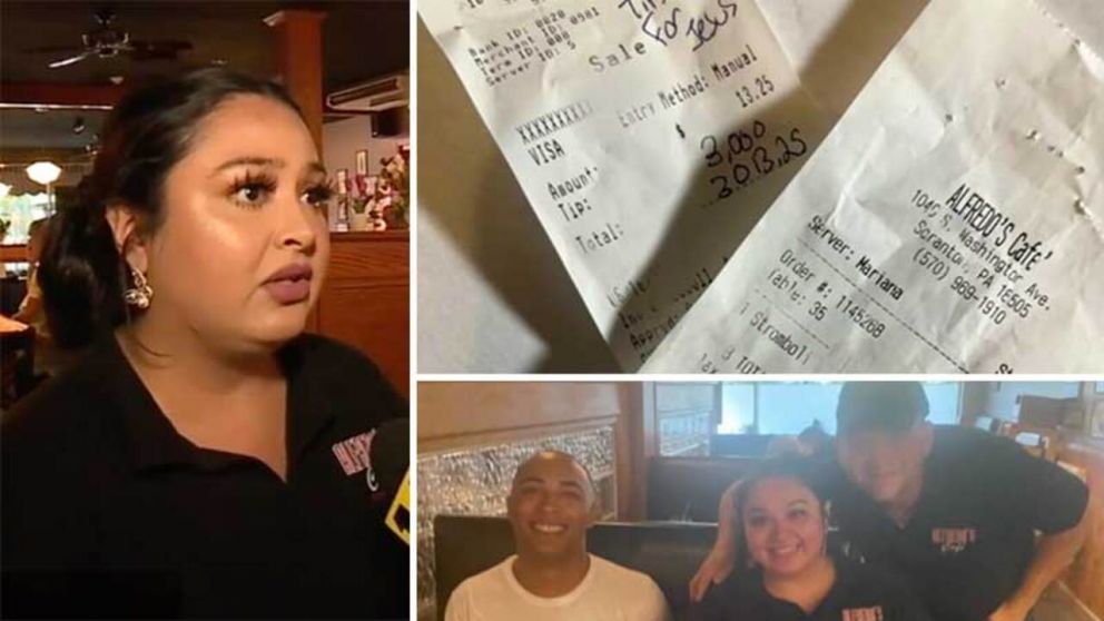 La moza qued� temblando cuando descubri� la generosa propina que le dej� el cliente.