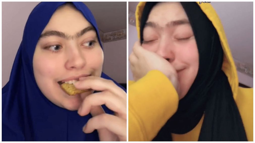 Una joven se mantiene firme ante la depilación de ceja y es furor en las redes (TikTok/@iamsanchopanza).