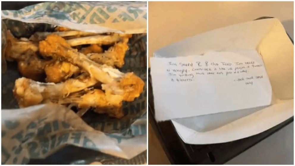 Un delivery se comió el pedido y su carta de disculpas es viral en las redes sociales (TikTok/@thesuedeshow).