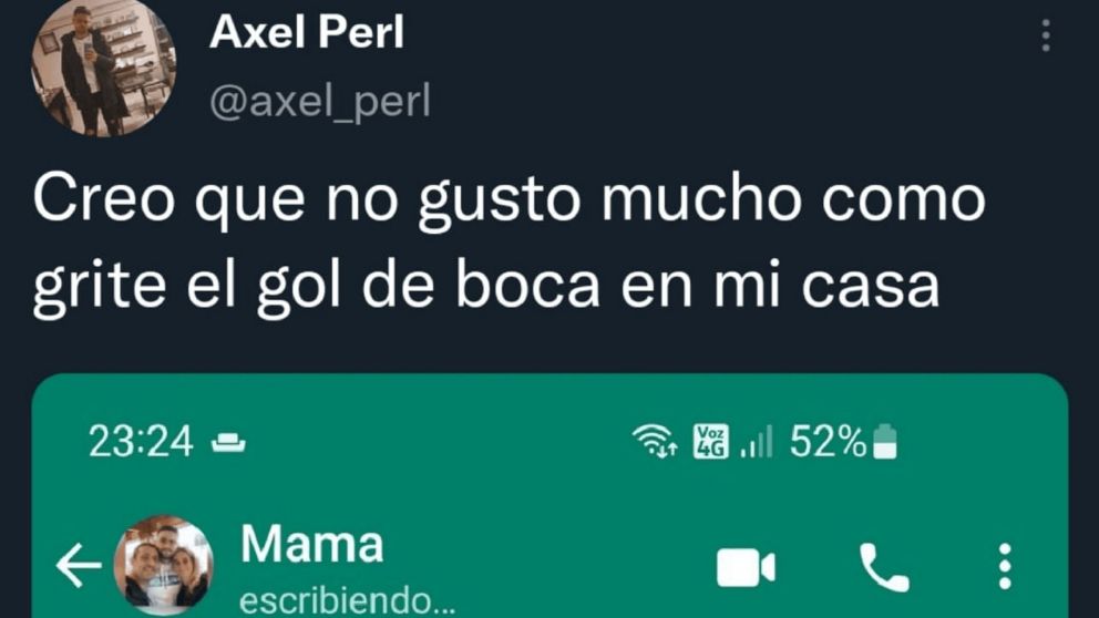 La indignación de una madre con su hijo por sus reacciones durante el partido de Boca.