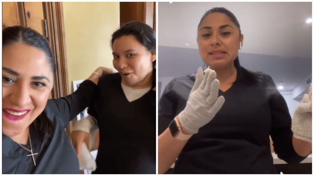 Una empleada doméstica de Estados Unidos es viral en las redes sociales (TikTok/@indiravalencia20).