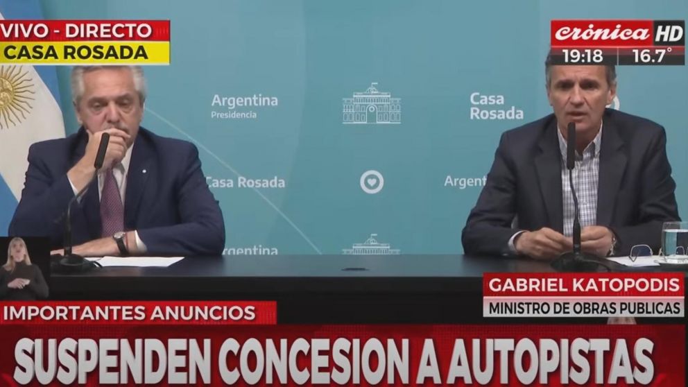 Alberto Fernández y Gabriel Katopodis realizan anuncios desde Casa Rosada
