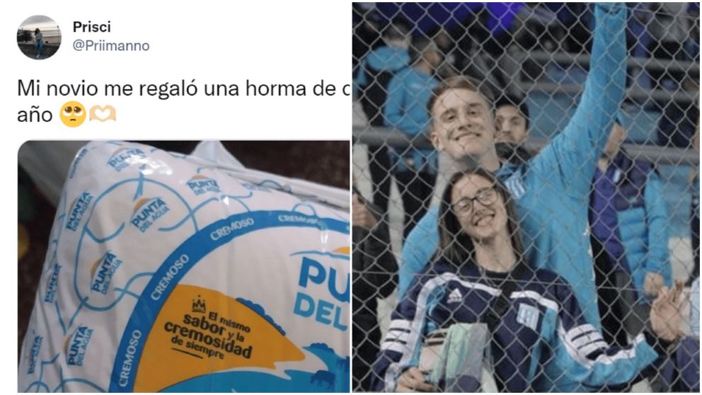 El novio le regaló una horma de queso y el momento se hizo viral (Twitter/@Priimanno).