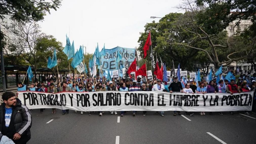 El Frente de Lucha Piquetero marcha este jueves al Ministerio de Desarrollo Social de la Nación (Gentileza AnRed.org).
